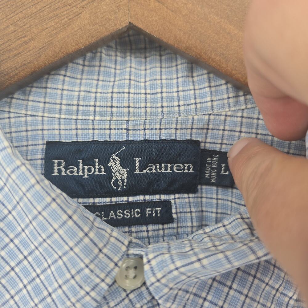 Ralph Lauren Men's Classic Fit Short Sleeve Gingham Button Down Shirt Size L - Picture 5 of 6